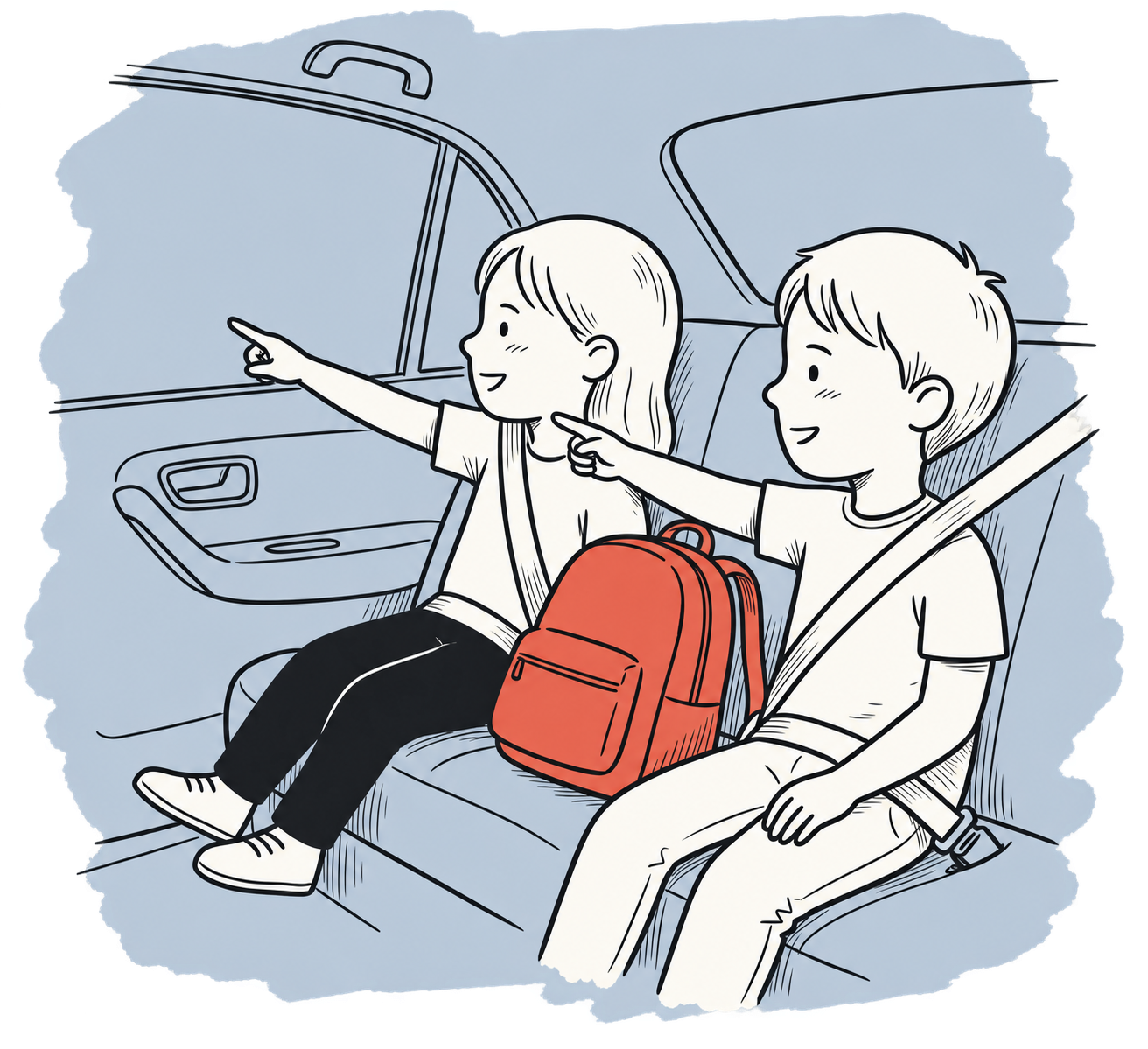 Crianças brincando em uma viagem